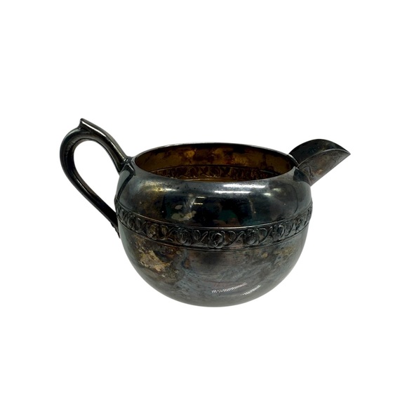 Teapot Creamer & Sugar Bowl Set F B Rogers Silver Over Copper Vintage DECOR ONLY - Picture 10 of 16